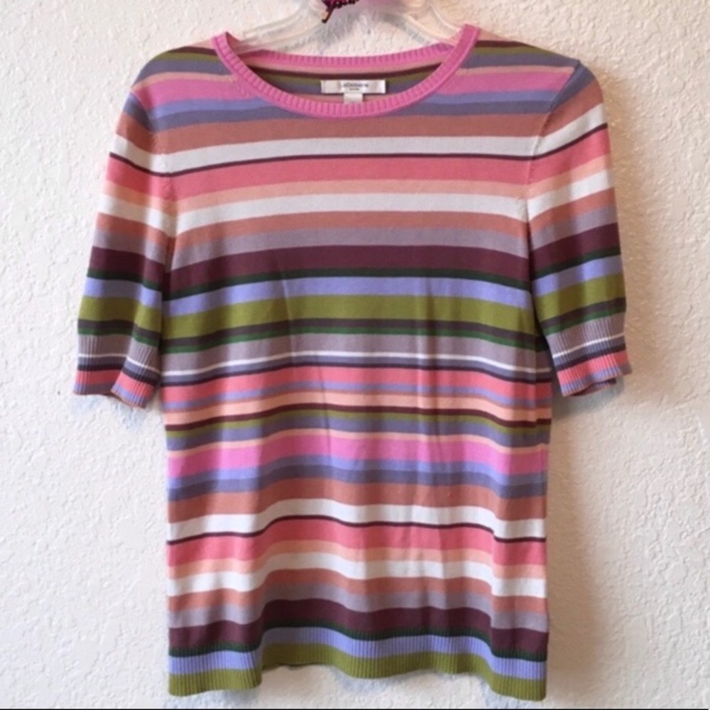 Liz Claiborne• pastel striped sweater